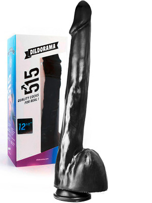 Gode de 31,8 cm (12,5 inch) noir  ventouse - Dildorama