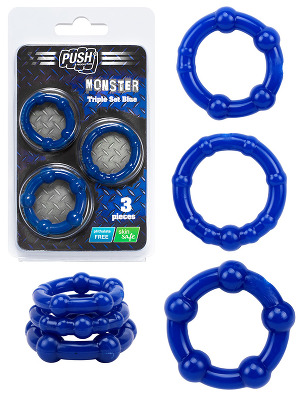 Push Monster - Triple Set Blue Cockrings