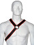 Harnais Cuir Gladiator Y-Style - rouge