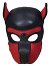 Puppy Play Mask - Noir / rouge
