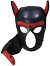Puppy Play Mask - Noir / rouge