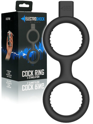 Cockring noir doubler avec E-Stim - Electroshock