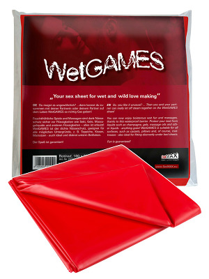 Drap impermeable Wet Games Sex rouge de 180x220 cm