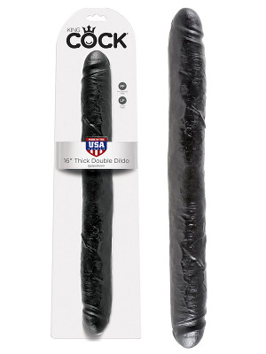 King Cock - Double Gode 16" Thick - Noir