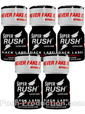 Poppers Super Rush Black Label 10 ml - pack de 5