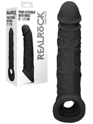 RealRock - Penis Extender with Rings - Noir