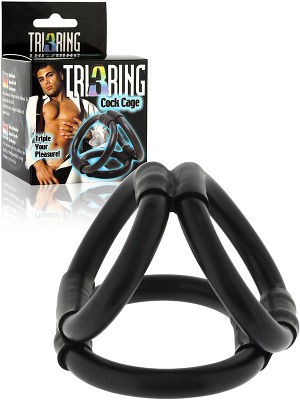 Tri Ring Cock Cage - noir