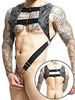 DNGEON Top Cockring Harness - Gris