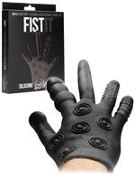 FistIt Silicone Stimulation Glove - Gant noir